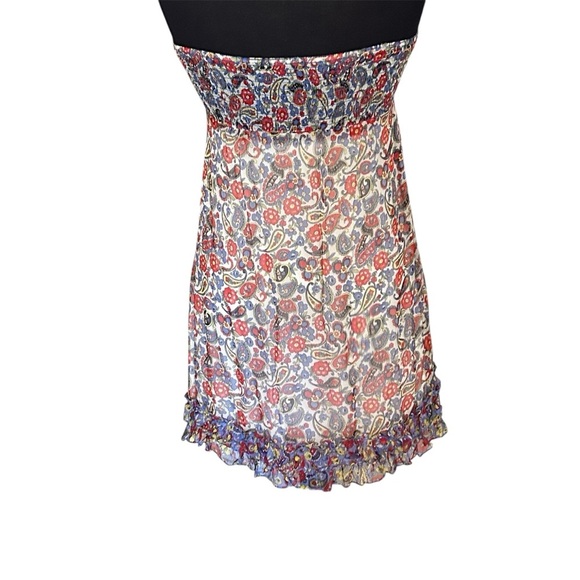 Betsey‎ Johnson Floral Silk Strapless Dress Size 4 - Picture 2 of 7